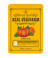 Тканевая маска для лица с экстрактом тыквы ForTheSkin & FarmStay Super Food Real Vegifarm Double Shot Mask Pumpkin (Оригинал)