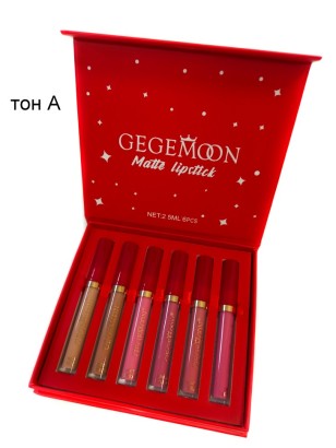 Набор жидких матовых помад для губ Gegemoon Matte Lipstick 6 шт