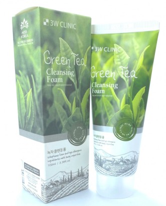 Пенка для умывания 3W Clinic Green Tea Cleansing Foam 100 мл (Оригинал)