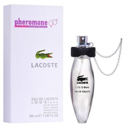 Мини-парфюм с феромонами Lacoste Eau De Lacoste L.12.12 Blanc 30 мл (с цепочкой)